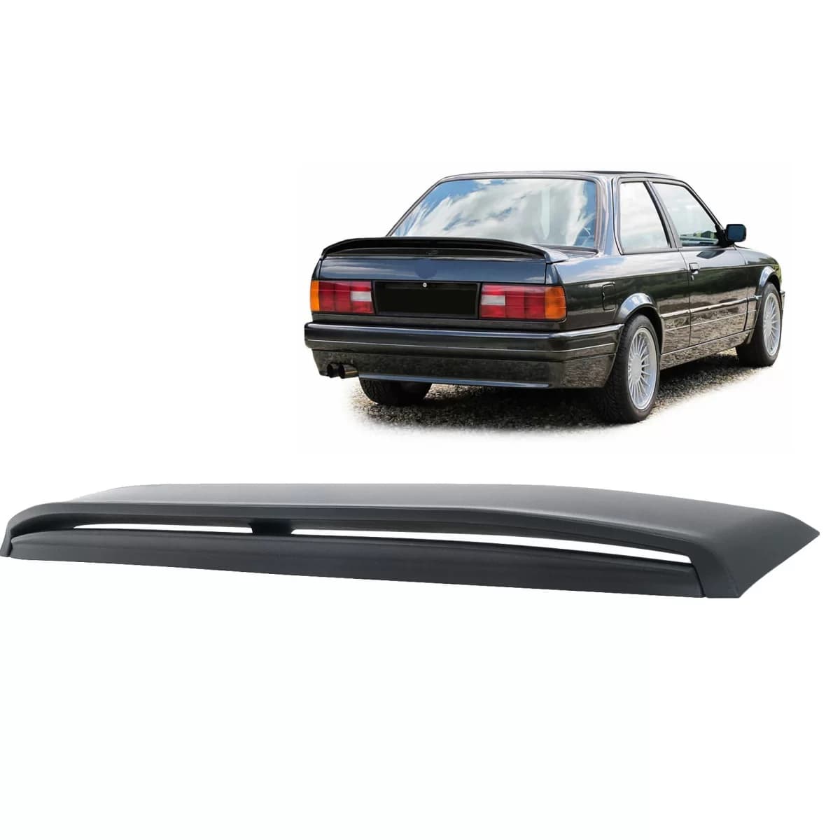 Trunk Spoiler DuckTail suitable for BMW 3 Series E30 Limousine Coupe Cabrio (1982-1992) 2D 4D M-Tech Design