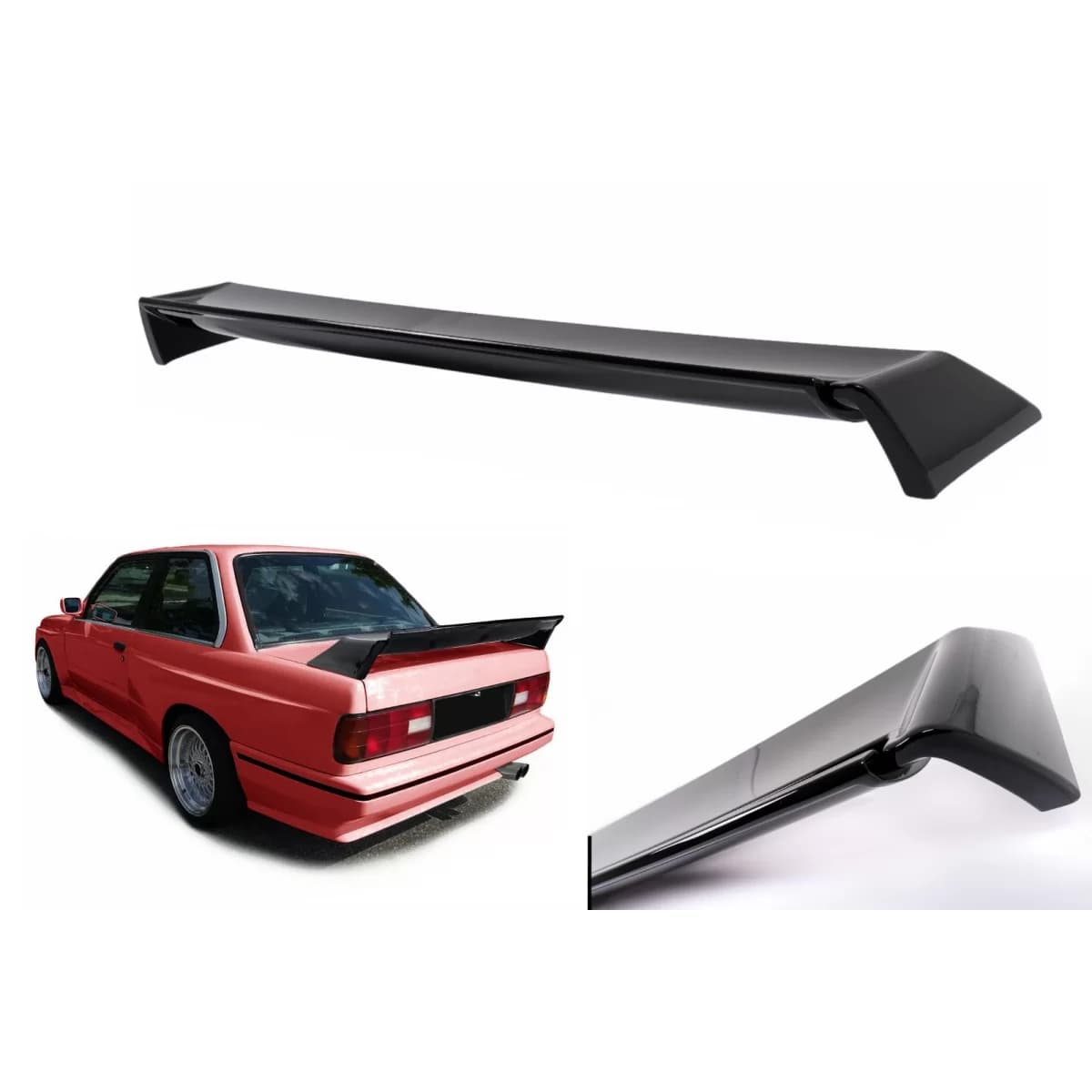 Trunk Spoiler Wing suitable for BMW 3 Series E30 Limousine Coupe Cabrio (1982-1992) Piano Black