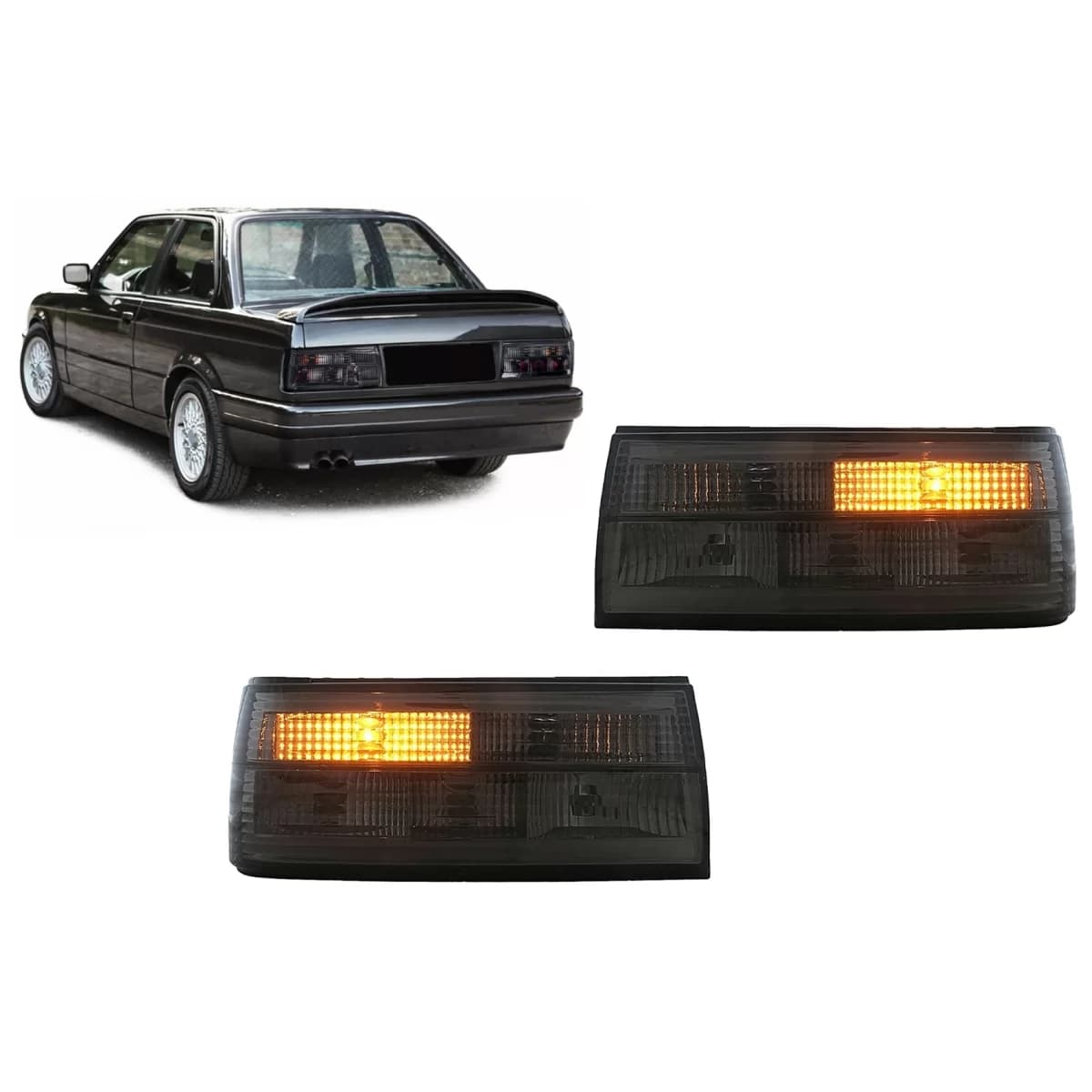 Taillights suitable for BMW 3 Series E30 Facelift Sedan Cabrio Touring (1987-1994) Smoke