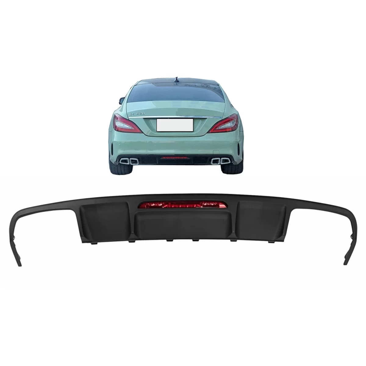 Rear Bumper Diffuser suitable for Mercedes CLS Sedan W218 (2011-2017) Only for AMG Sport Line