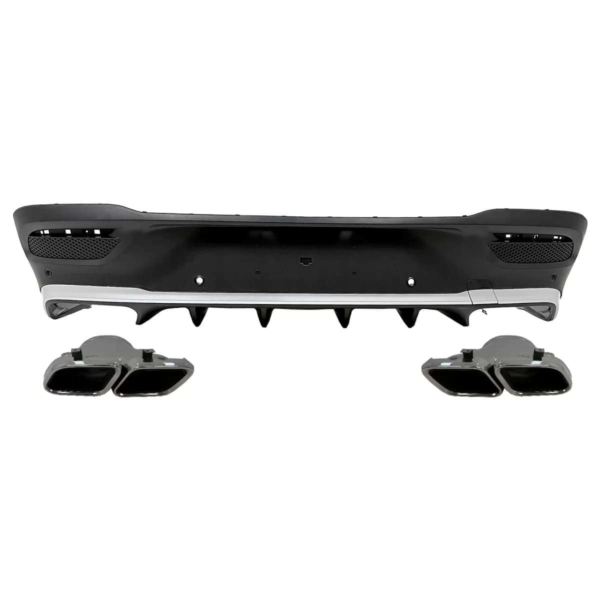 Rear Diffuser with Exhaust Muffler Tips suitable for Mercedes GLE Coupe C167 Sport Line (2019-2025)