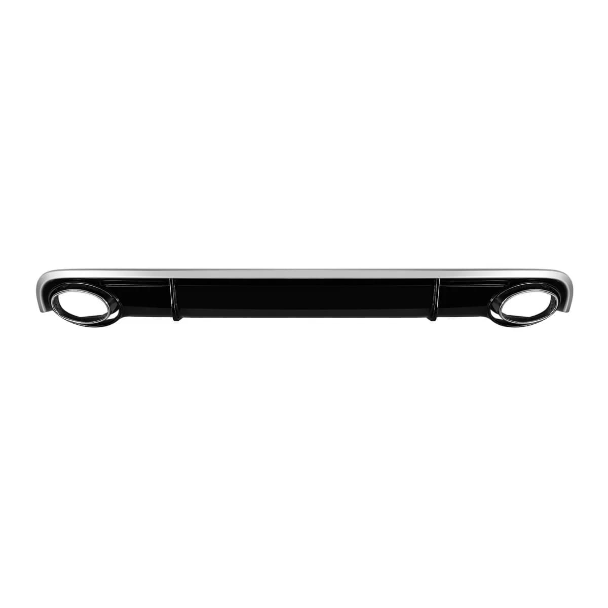 RS7 type diffuser with chrome tips suitable for standard rear bumper of Audi A7 Sportback 2010-2014 -O--O-