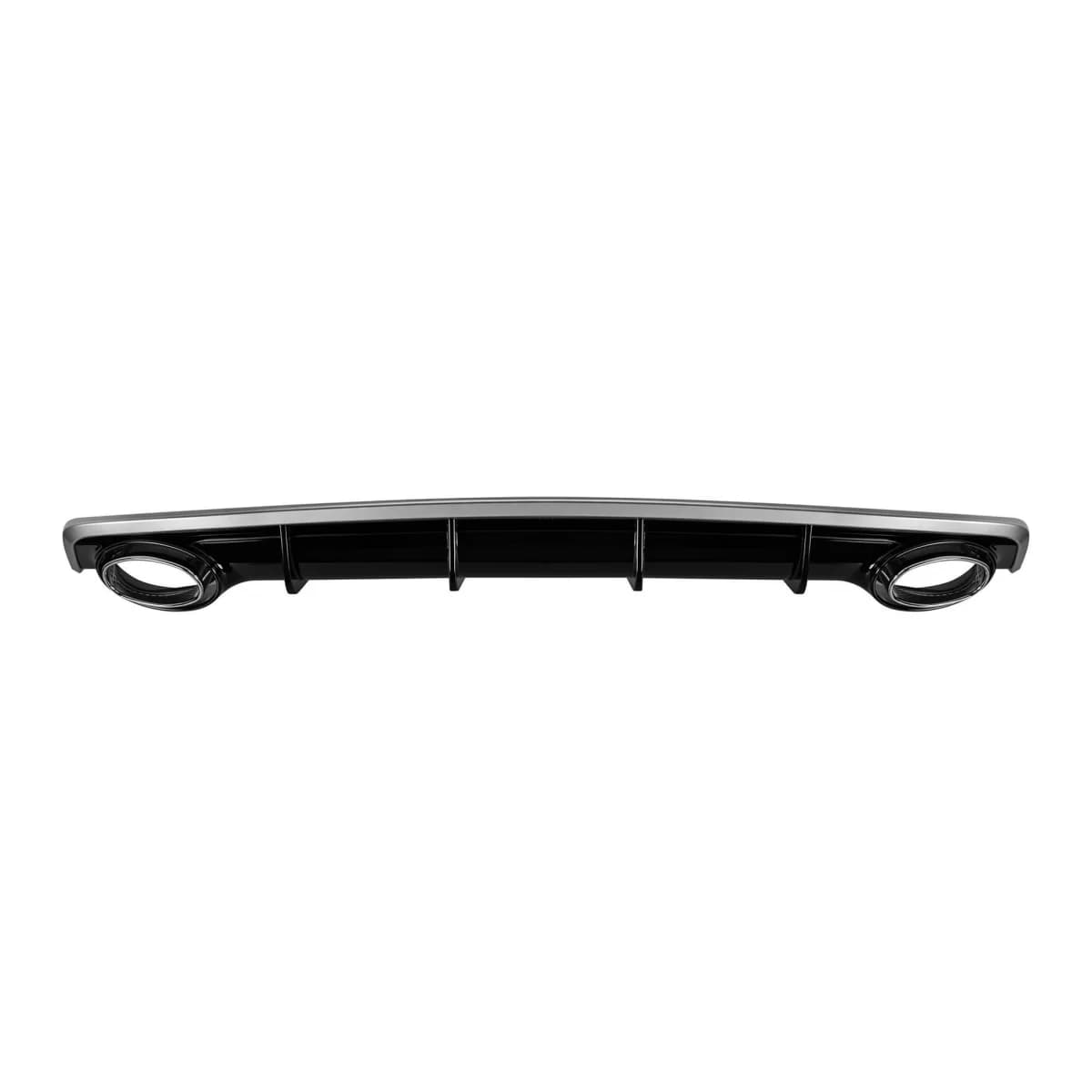 RS7 type diffuser with chrome tips suitable for standard rear bumper of Audi A7 Sportback 2015-2017 -O---O-