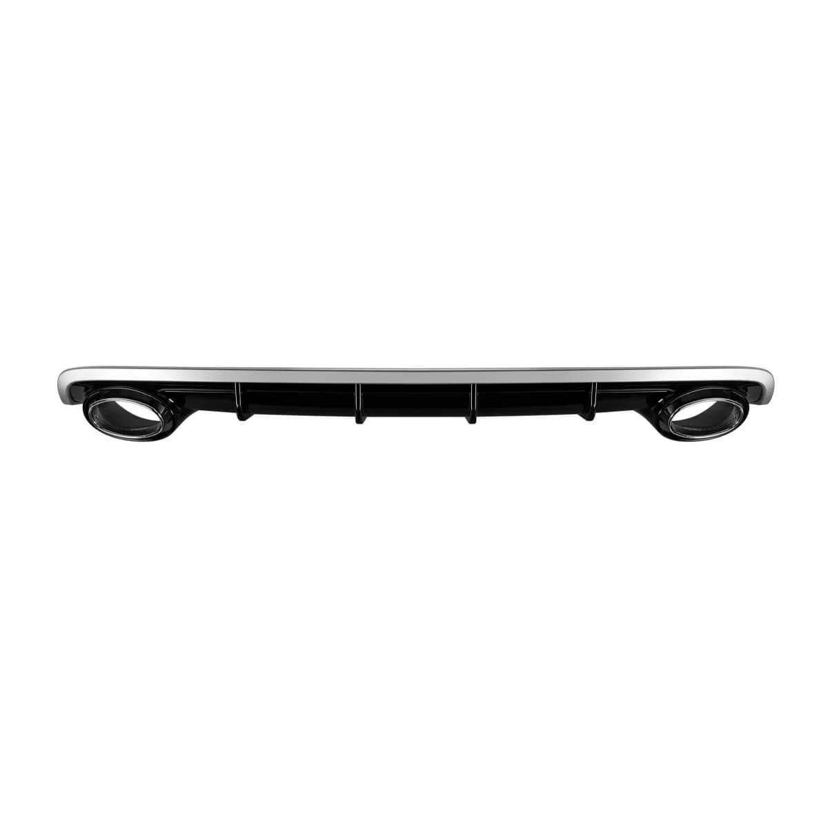 RS6 type diffuser with chrome tips suitable for standard rear bumper of Audi A6 2015-2018 -O---O-