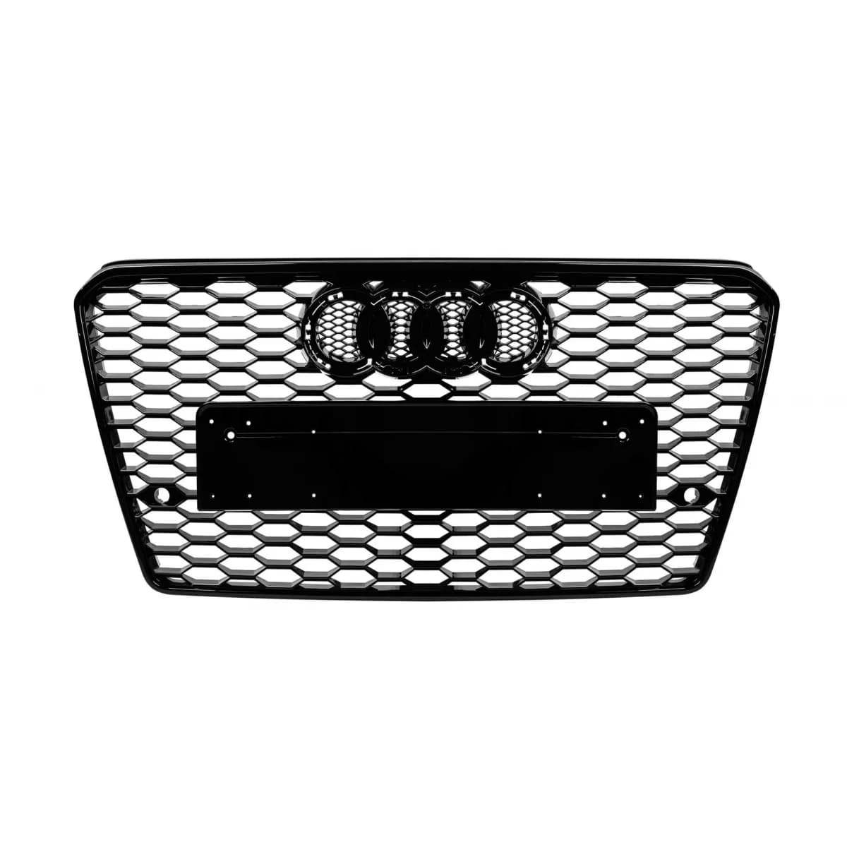 Black lacquer RS7 type grille suitable for Audi A7 Sportback 2012-2015, with openings for parking sensors