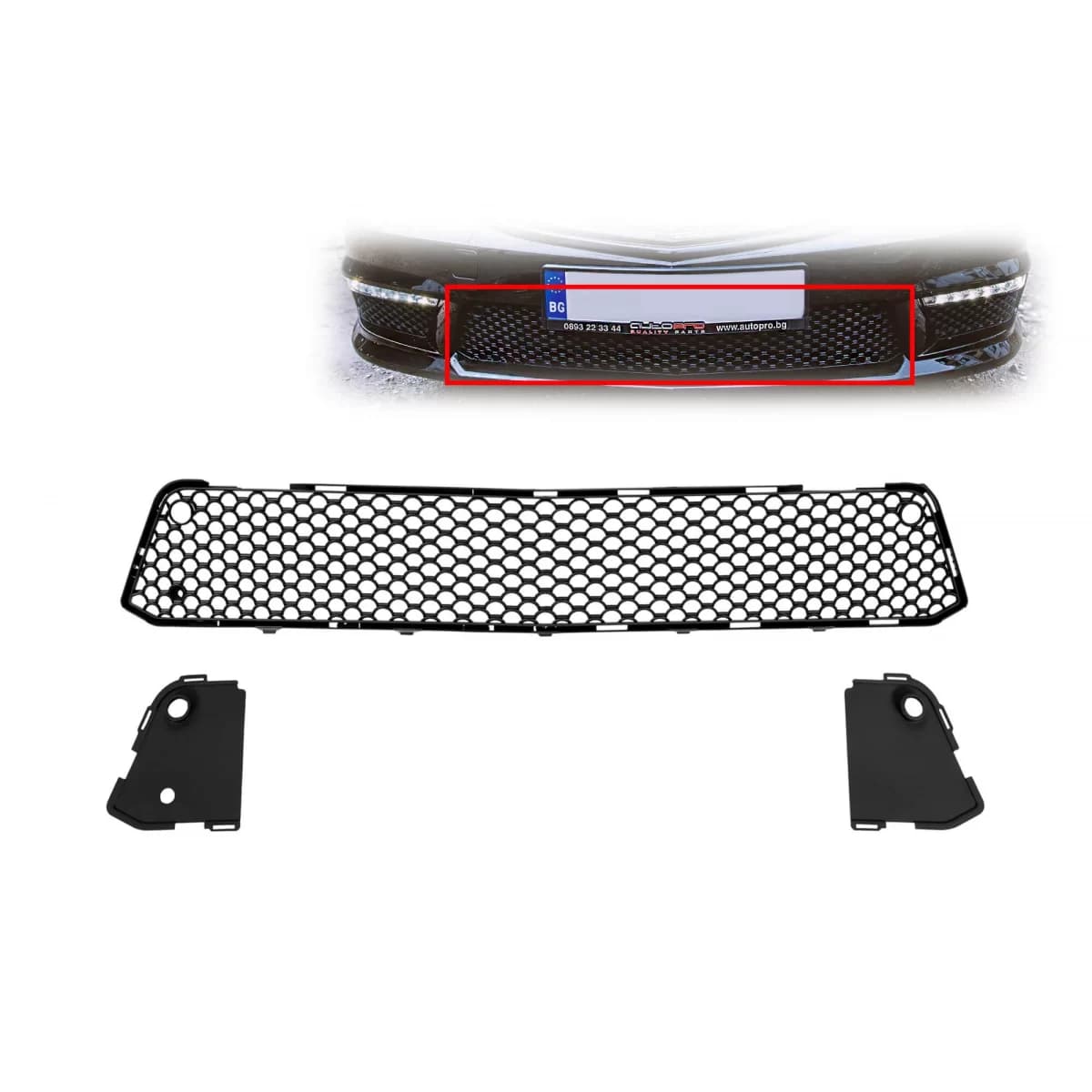 Center grille suitable for front A Design bumper type S65 for Mercedes S-Class W221 2006-2013