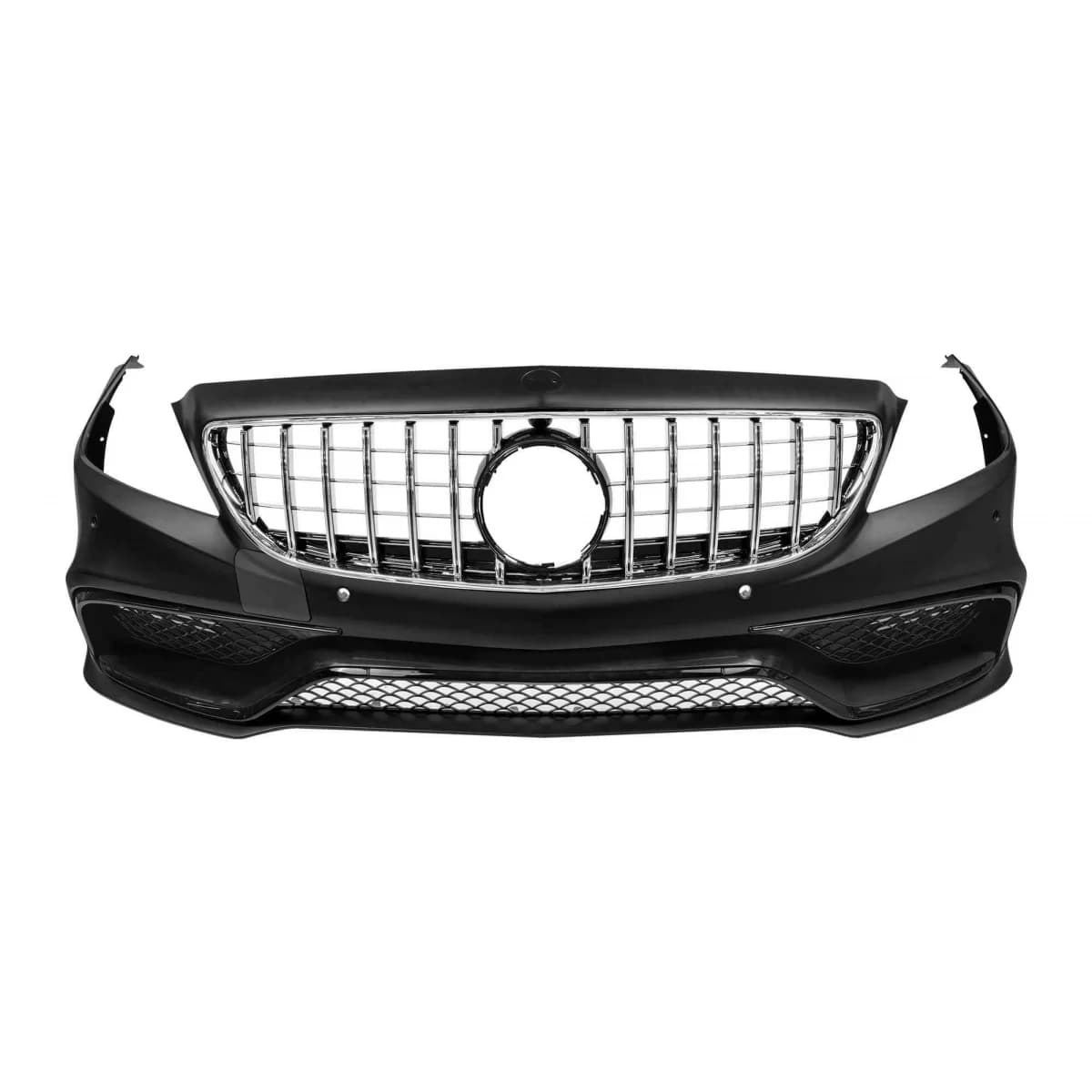 Front A Design bumper type 63 suitable for Mercedes CLS C218 2011-2015 with chrome/black GT grille and black lacquer elements