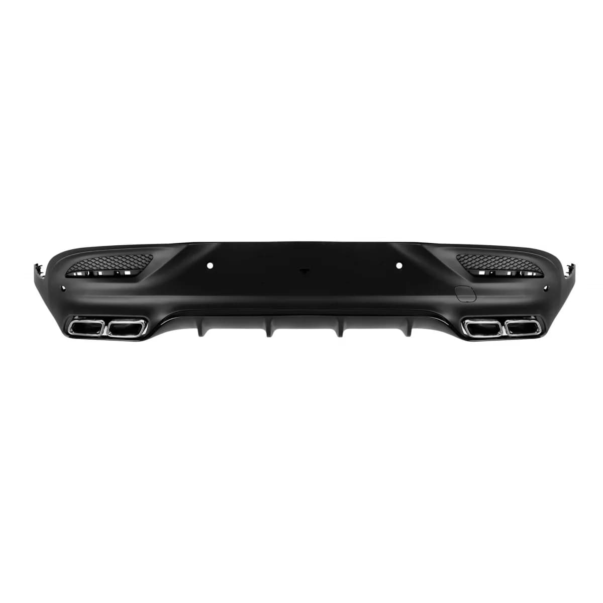 GLE63 type diffuser with chrome tips for rear A Design bumper suitable for Mercedes GLE Coupe C292 2016-2019 -oo--oo-, with black lacquer trim