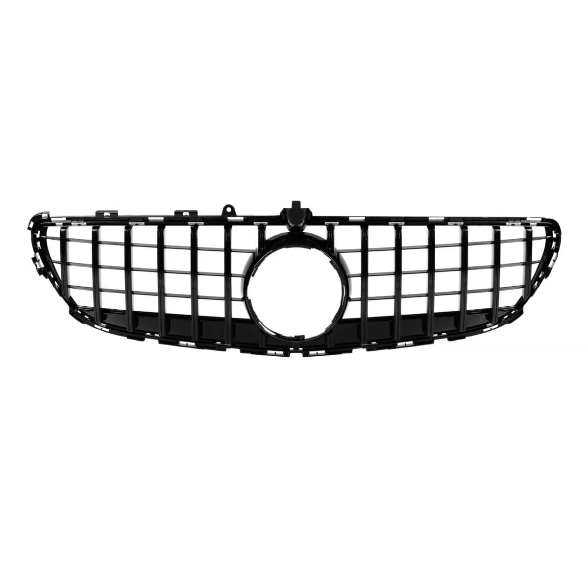 Gloss black GT-style grille suitable for Mercedes CLS C218 2015-2018 with camera hole