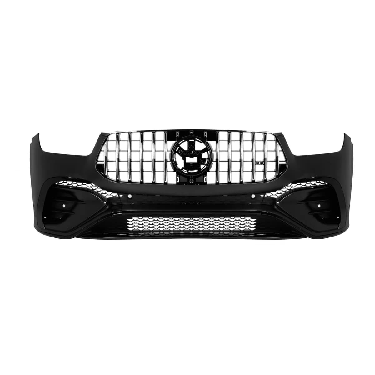 GLE53 Facelift style front bumper suitable for Mercedes GLE W167, GLE Coupe C167 2018-2023, after 2024, with chrome/black GT grille
