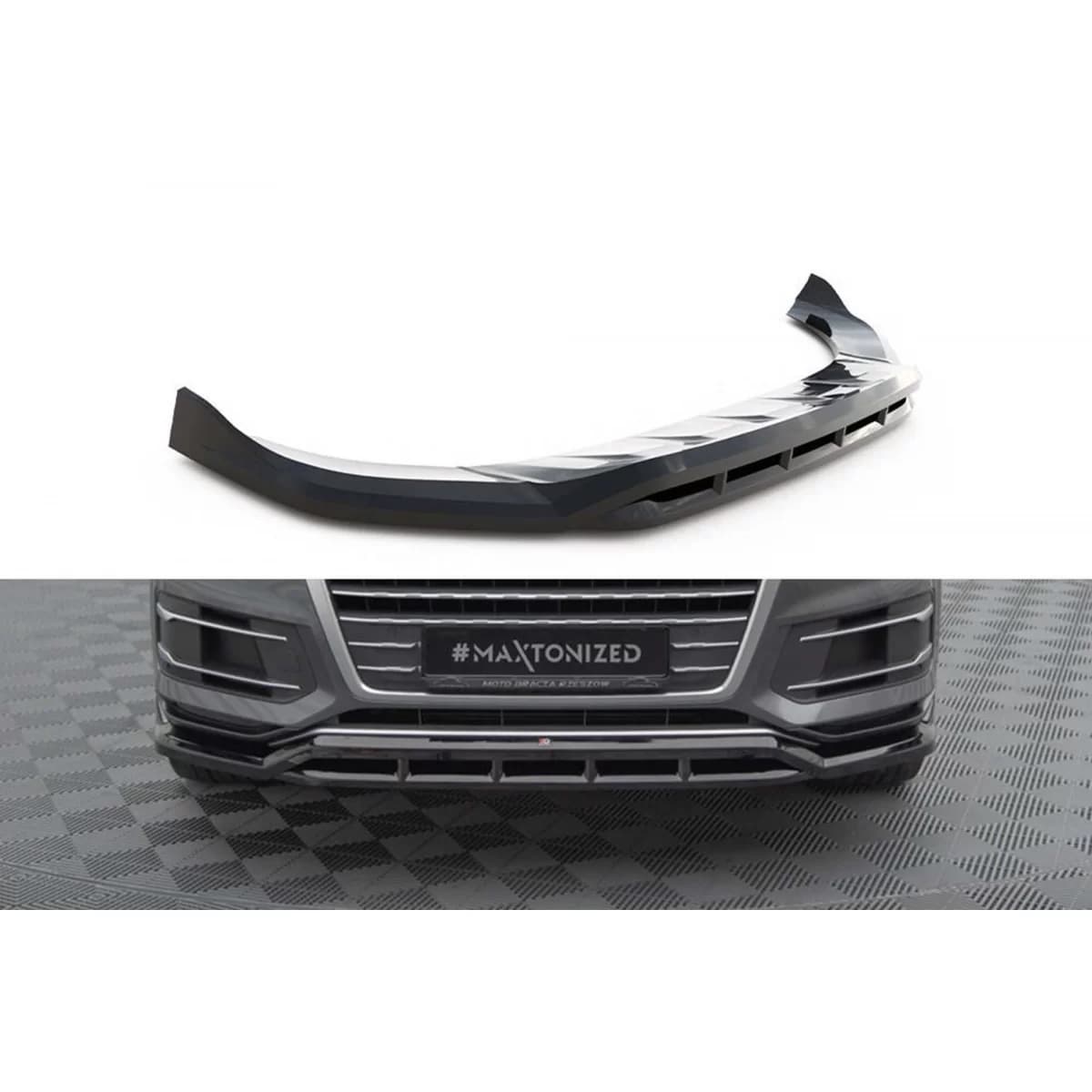 Maxton Design spoiler suitable for front bumper of Audi Q7 2015-2019, black lacquer