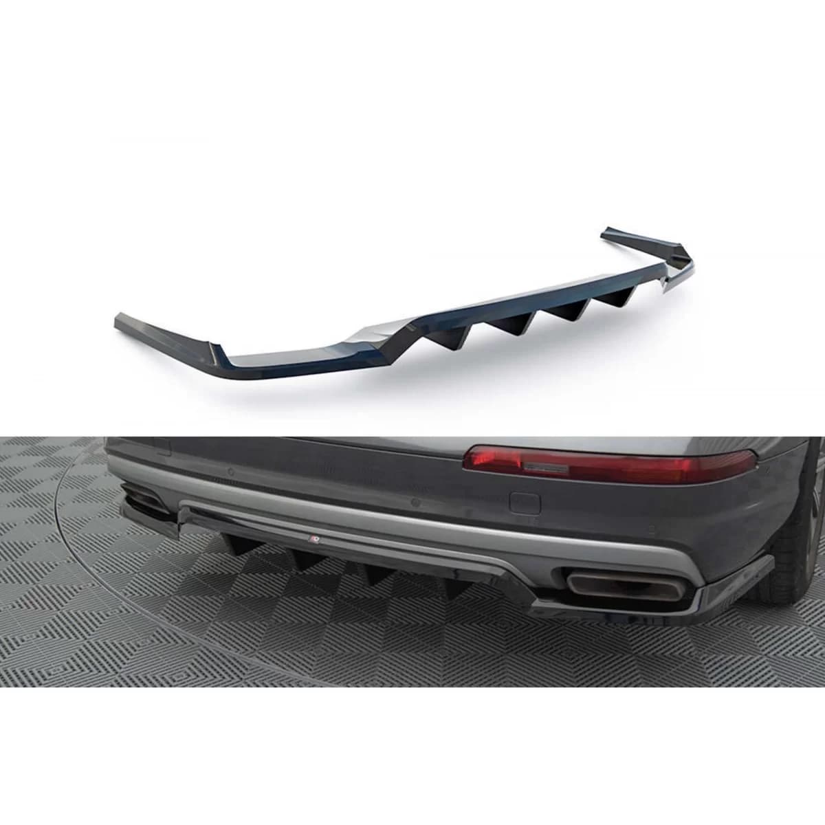 Maxton Design spoiler suitable for rear bumper of Audi Q7 2015-2019, black lacquer
