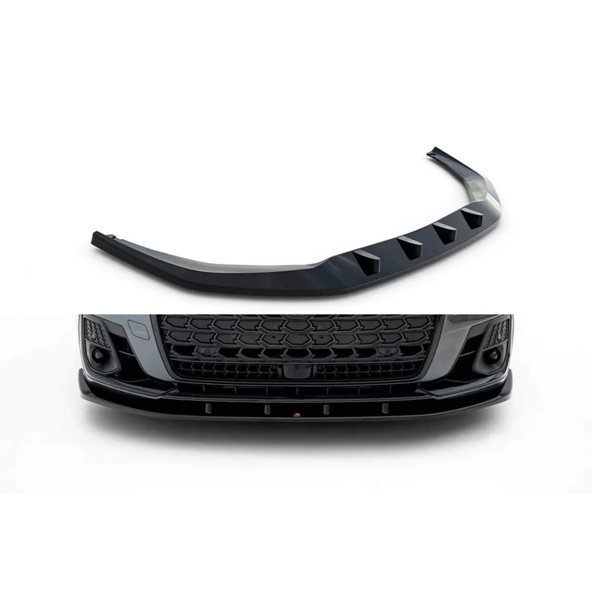 Maxton Design spoiler suitable for front bumper of Audi S8, A8 S-Line D5 after 2021, black lacquer