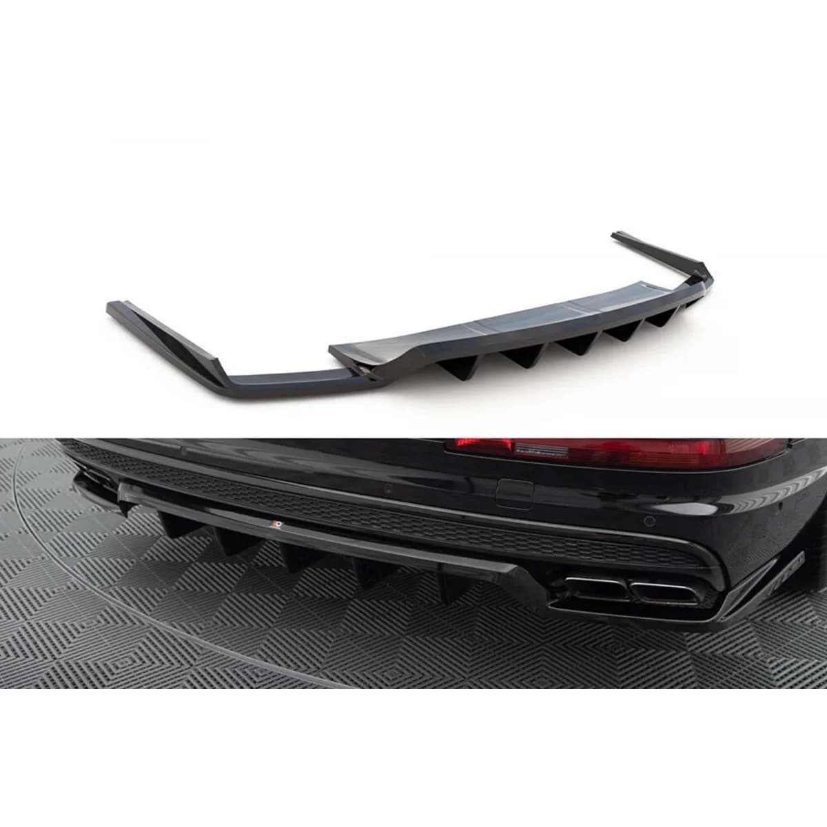 Maxton Design spoiler suitable for rear bumper of Audi SQ7 2016-2019, black lacquer