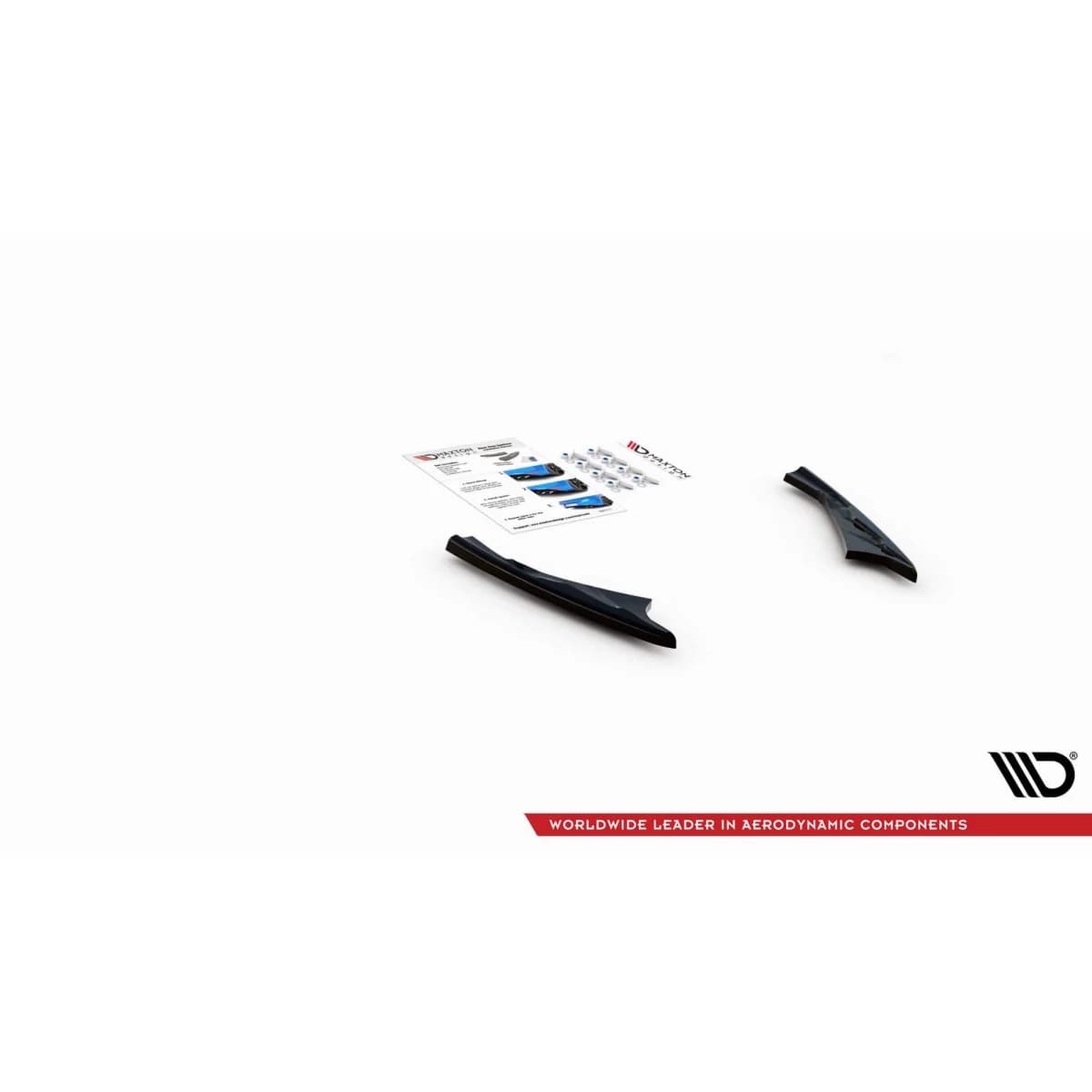 Maxton Design side extensions suitable for rear bumper of Audi SQ8 after 2019, black lacquer