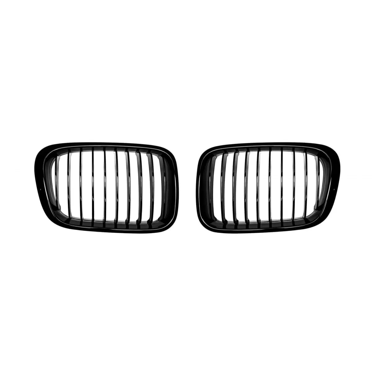 Single rib kidney grilles in black lacquer suitable for BMW 3 Series E46 sedan, E46 touring 1998-2001