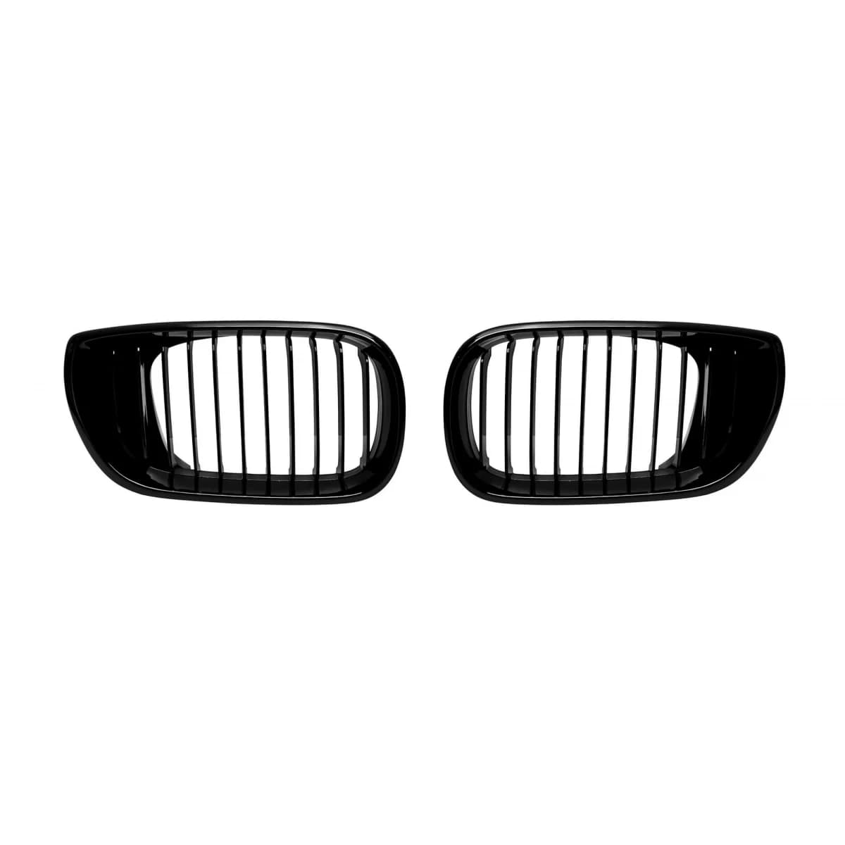 Single rib kidney grilles in black lacquer suitable for BMW 3 Series E46 sedan, E46 touring 2002-2005