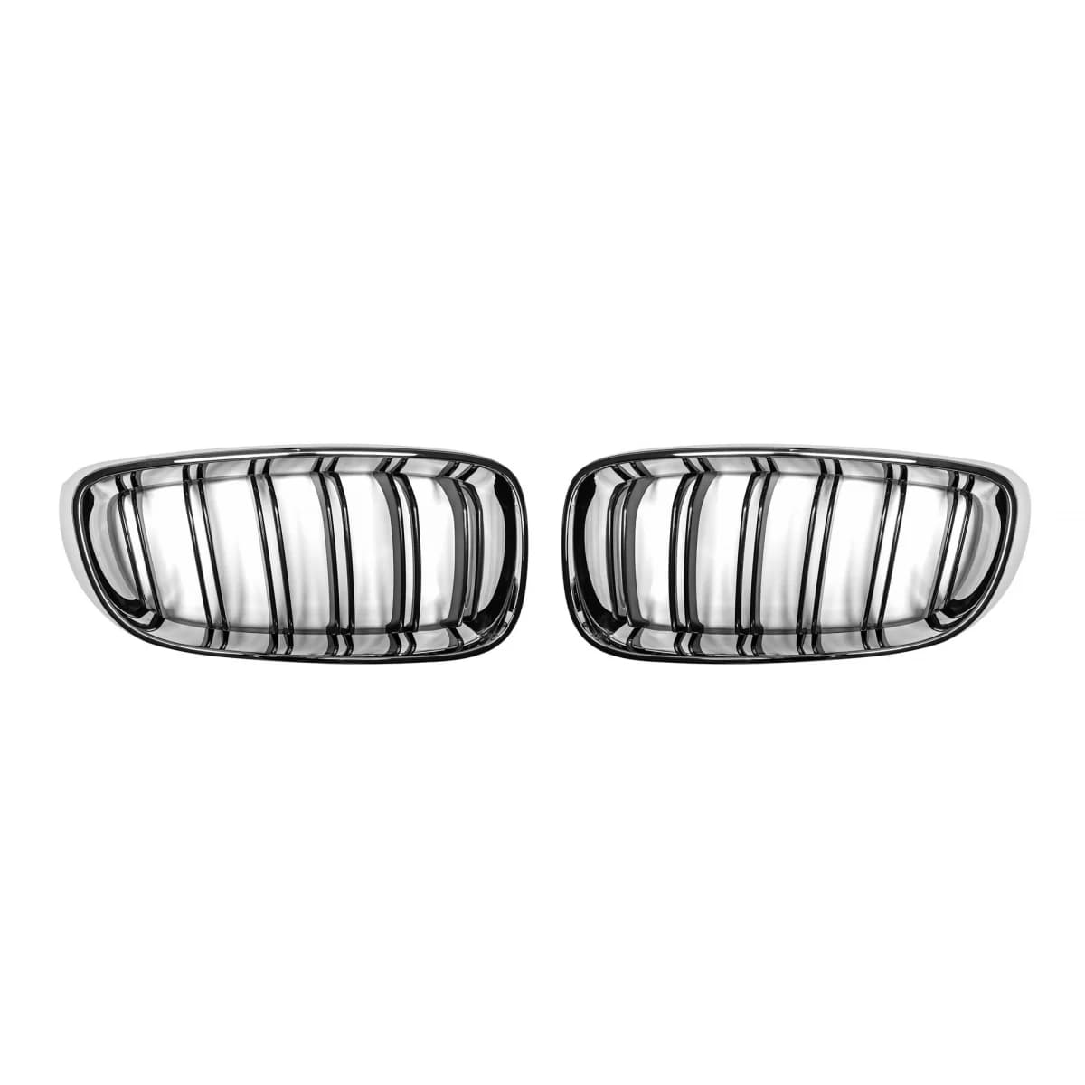 Double slat kidneys chrome/black suitable for BMW 3 Series GT F34 2013-2016