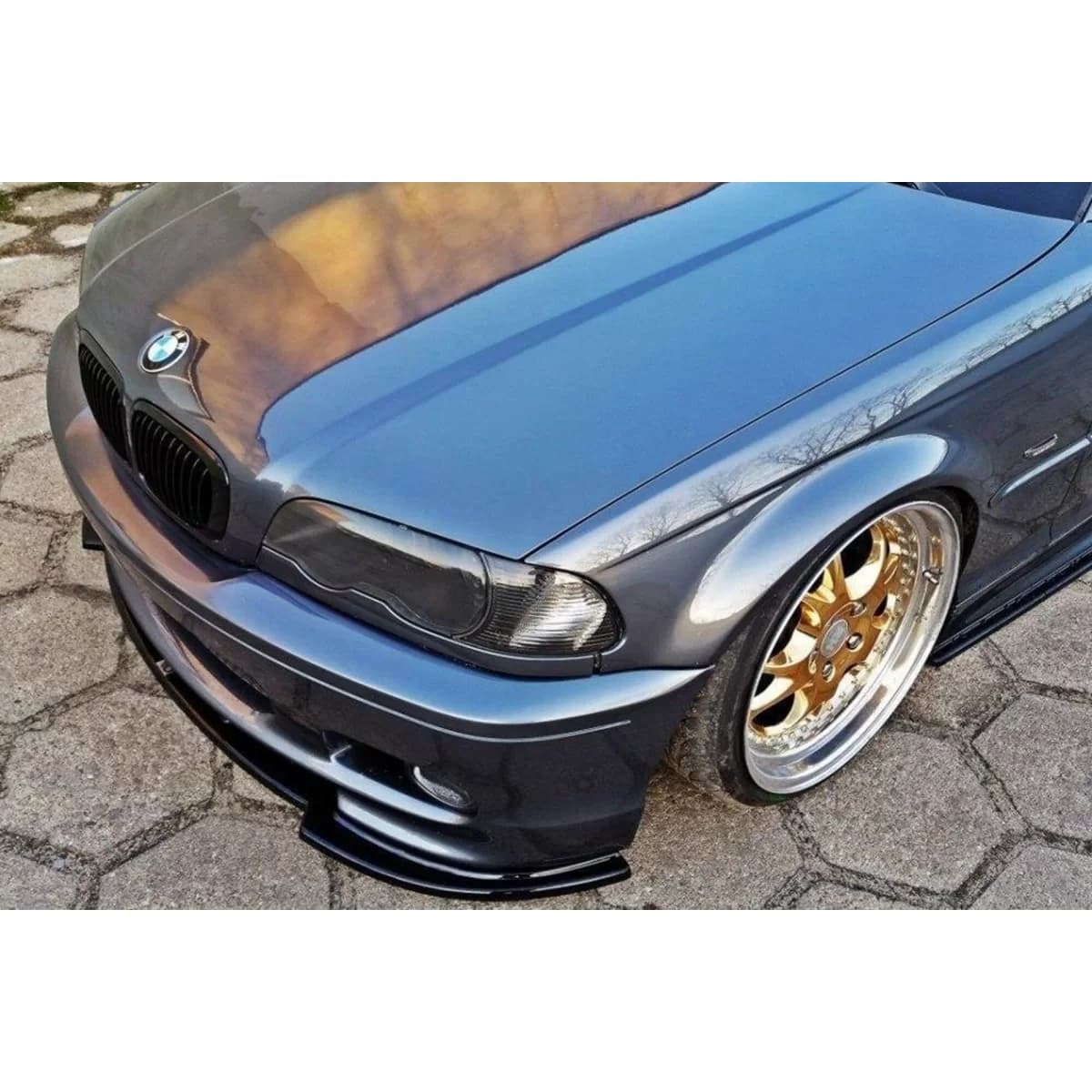 Maxton Design spoiler suitable for front M Technik bumper on BMW 3 Series E46 Coupe 1999-2003, black lacquer