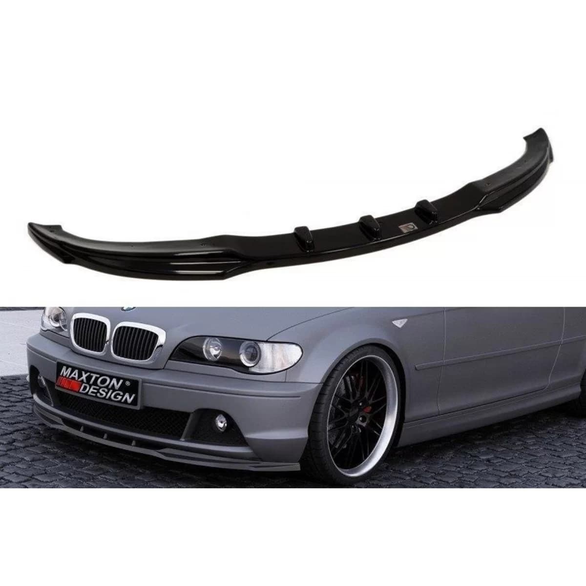 Maxton Design spoiler suitable for standard front bumper of BMW 3 Series E46 Coupe 2002-2007, black lacquer