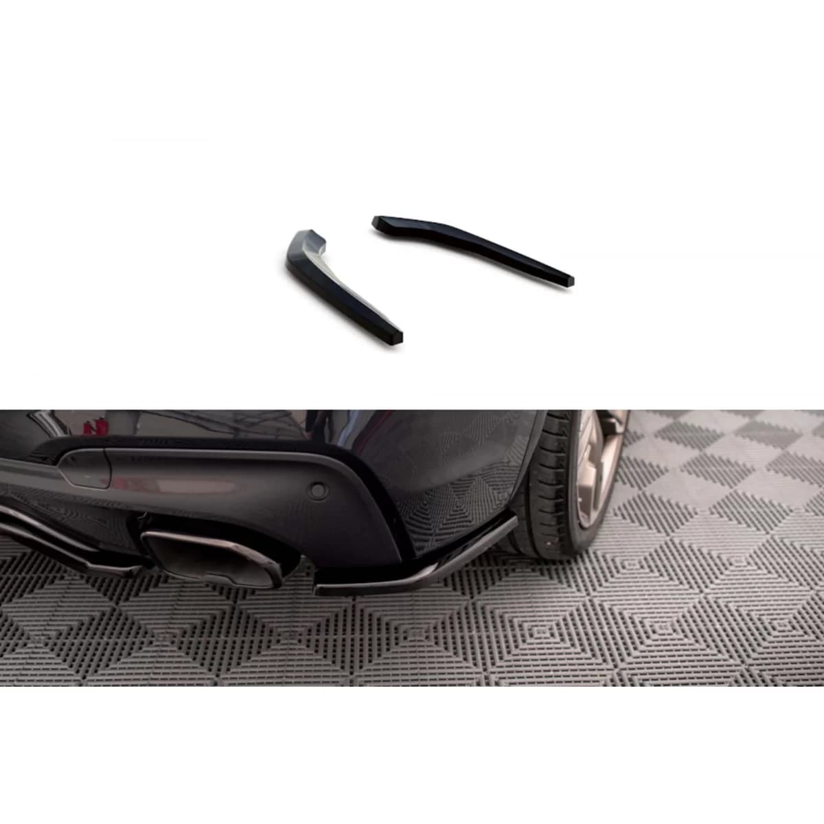 Maxton Design side extensions suitable for rear bumper of BMW X3 G01 M40D, M40I with M package after 2019, black lacquer