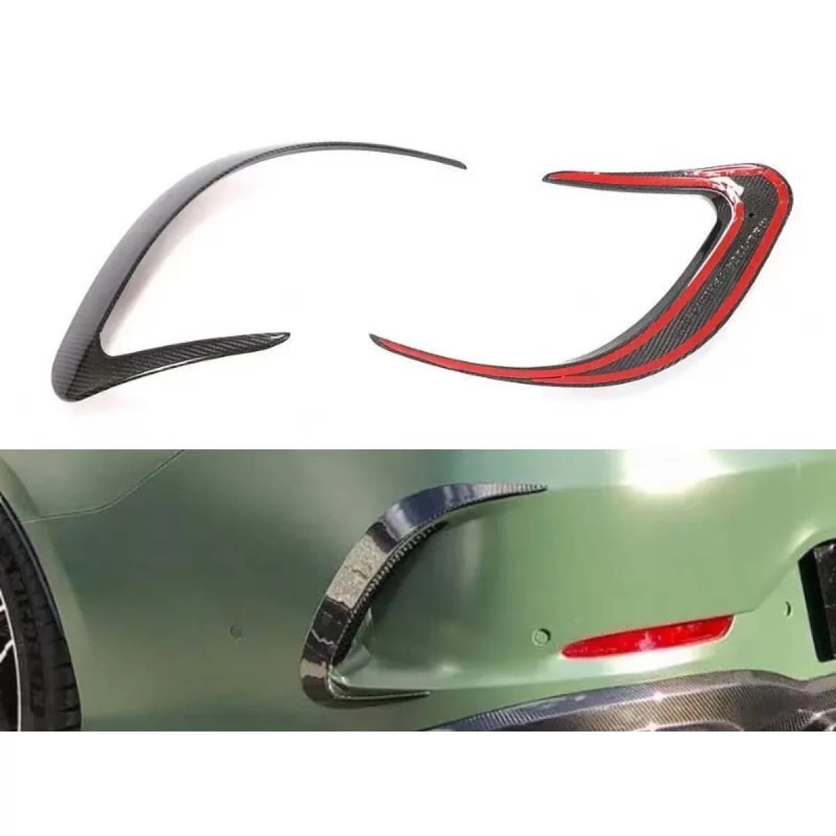 BRBS carbon additions for side vents suitable for rear GT63 bumper on Mercedes A Design GT 4 Door Coupe X290 after 2019