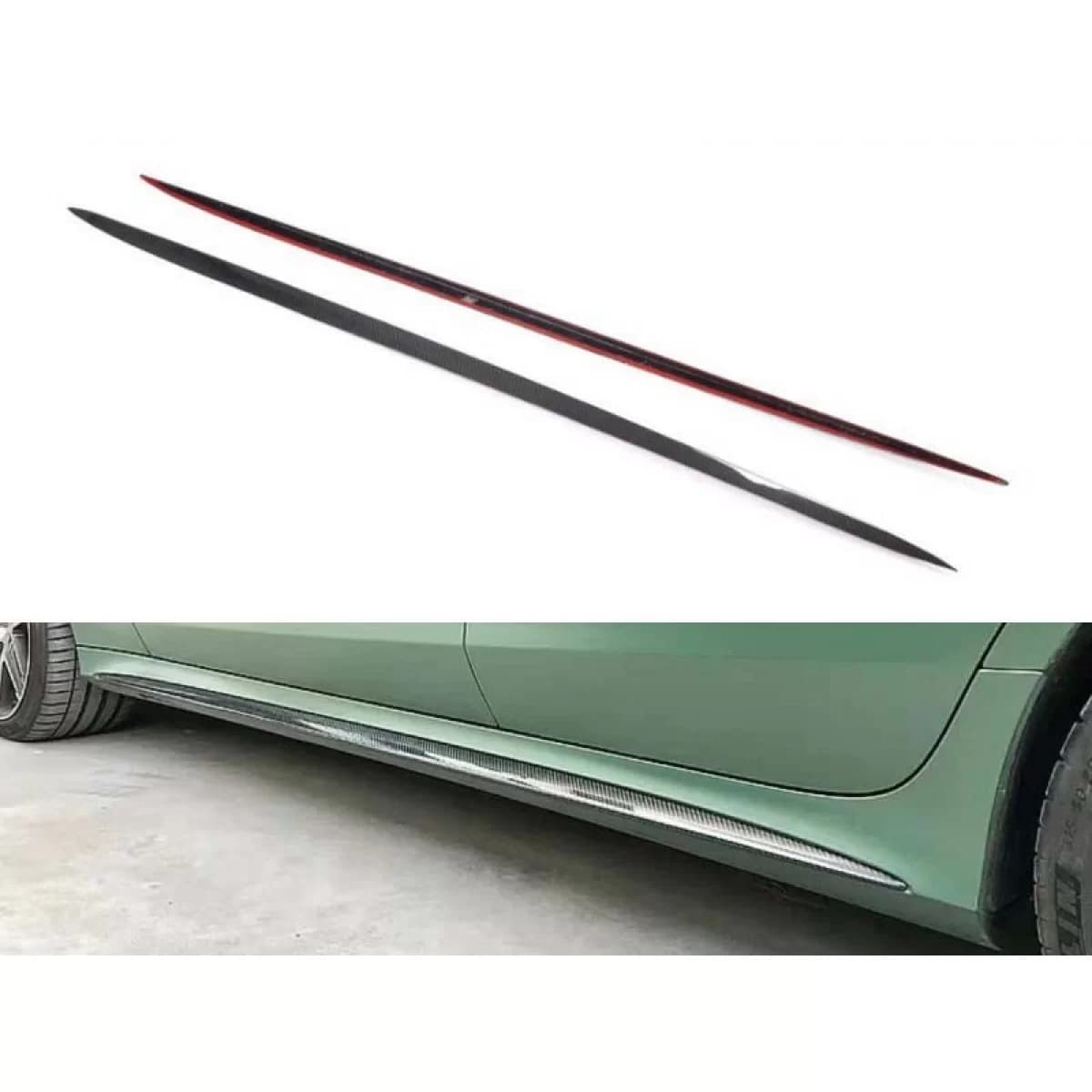 Carbon trims suitable for side GT63 sills on Mercedes A Design GT 4 Door Coupe X290 after 2019