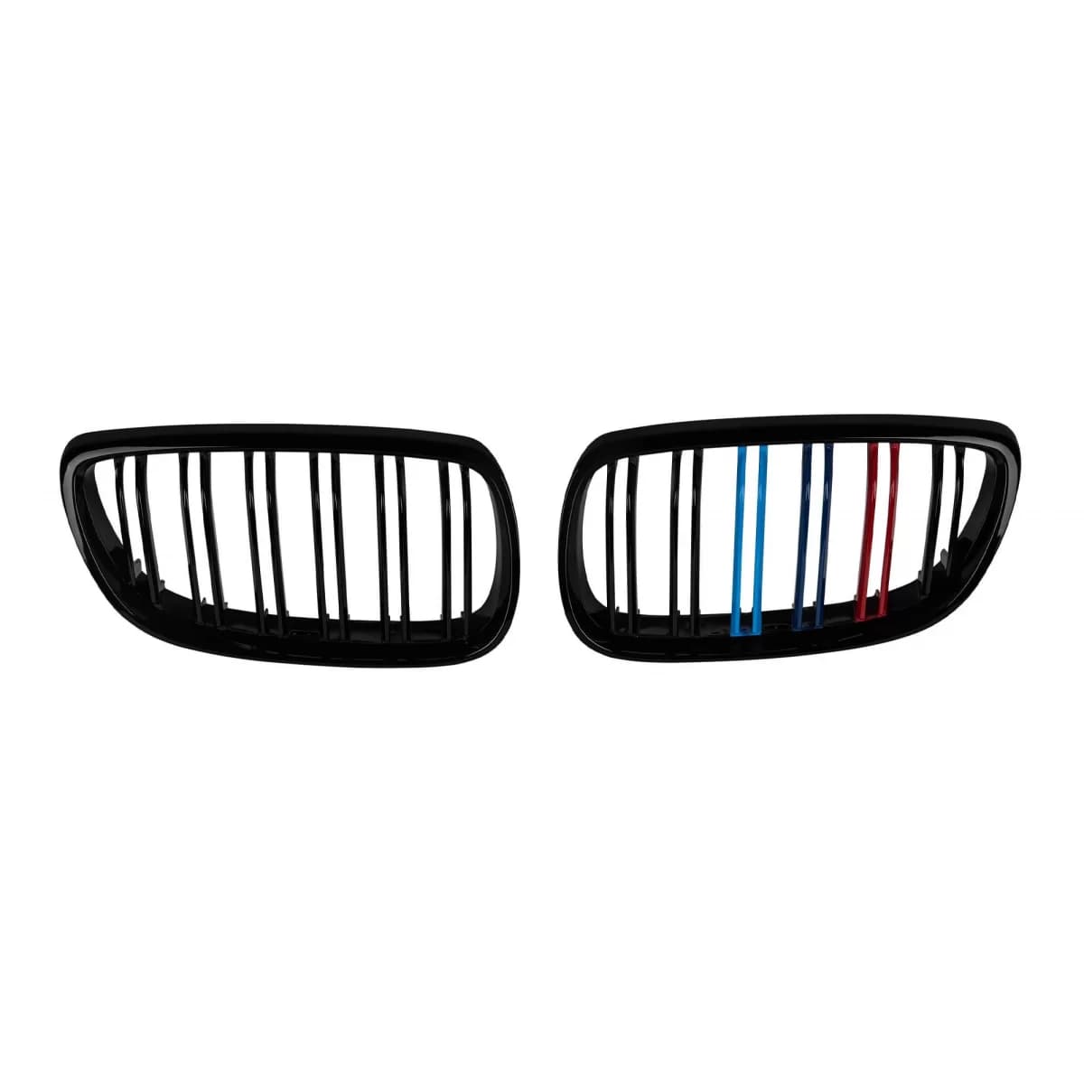 Double ribbed kidneys in black lacquer with M decoration suitable for BMW 3 Series E92 Coupe, E93 Cabriolet 2006-2009