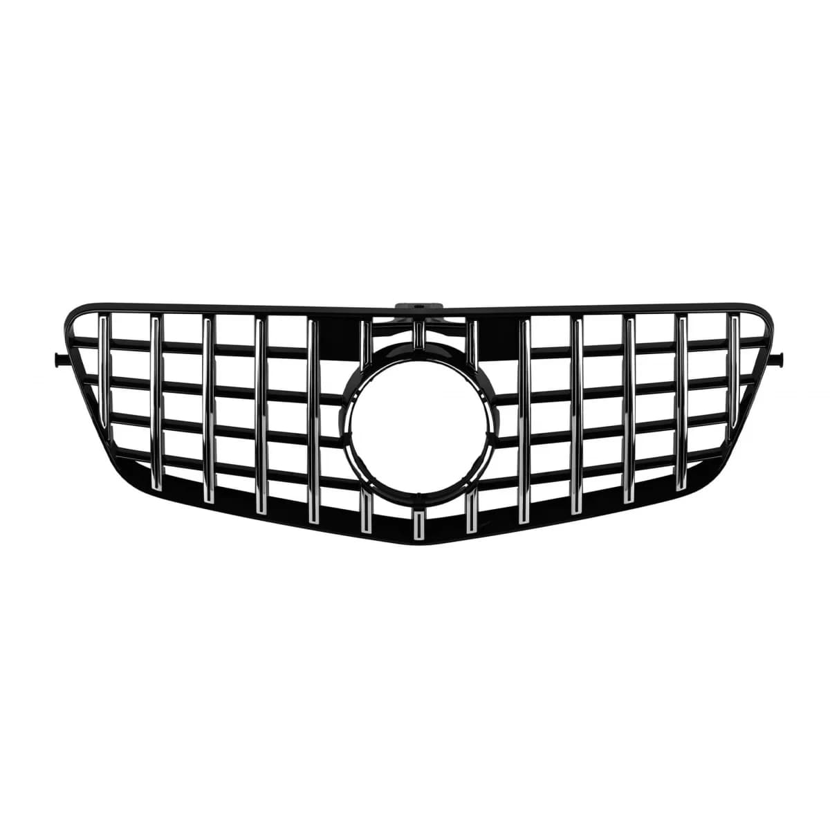 Chrome/black GT style grille suitable for Mercedes E-Class W212 2009-2013 without camera opening