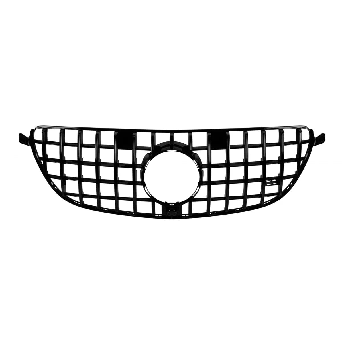 Black lacquer GT type grille suitable for 63 A Design bumper on Mercedes GLE SUV W166, GLE Coupe C292 2015-2019 with camera opening