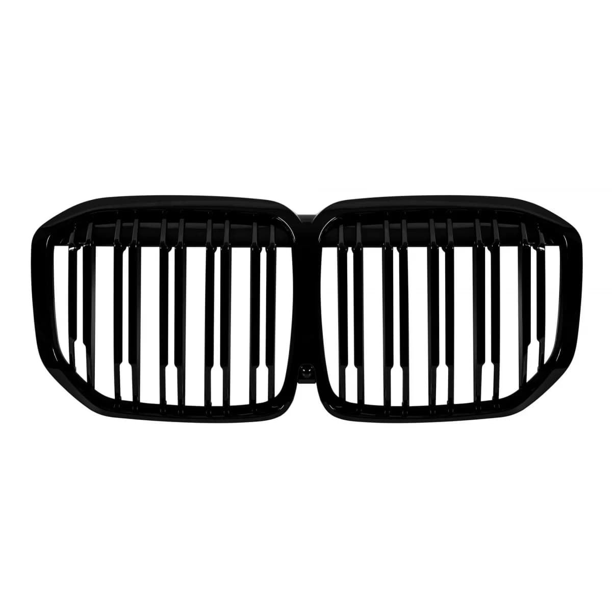 Double slat kidney grilles in black lacquer suitable for BMW X7 G07 2018-2022