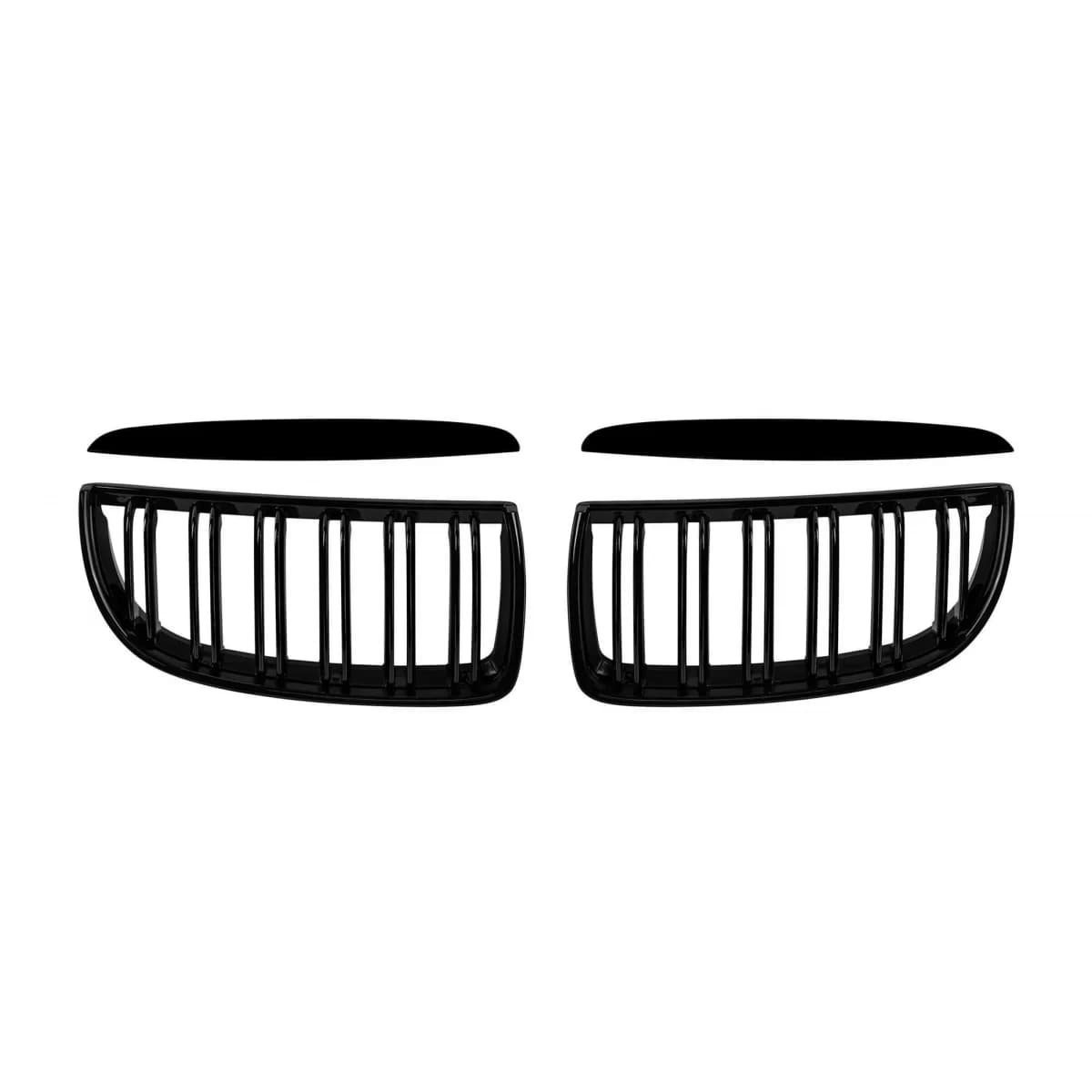 Double slat kidneys in black lacquer suitable for BMW 3 Series E90 sedan, E91 touring 2005-2008