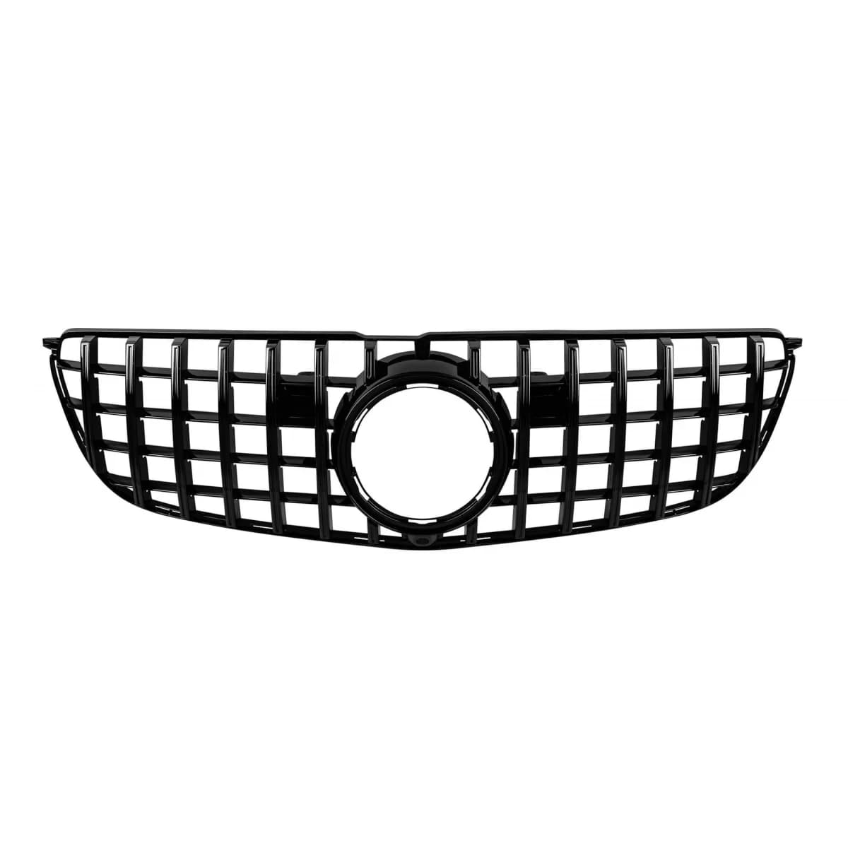 Black lacquer GT type grille suitable for Mercedes GLS X166 2016-2019 with opening for camera