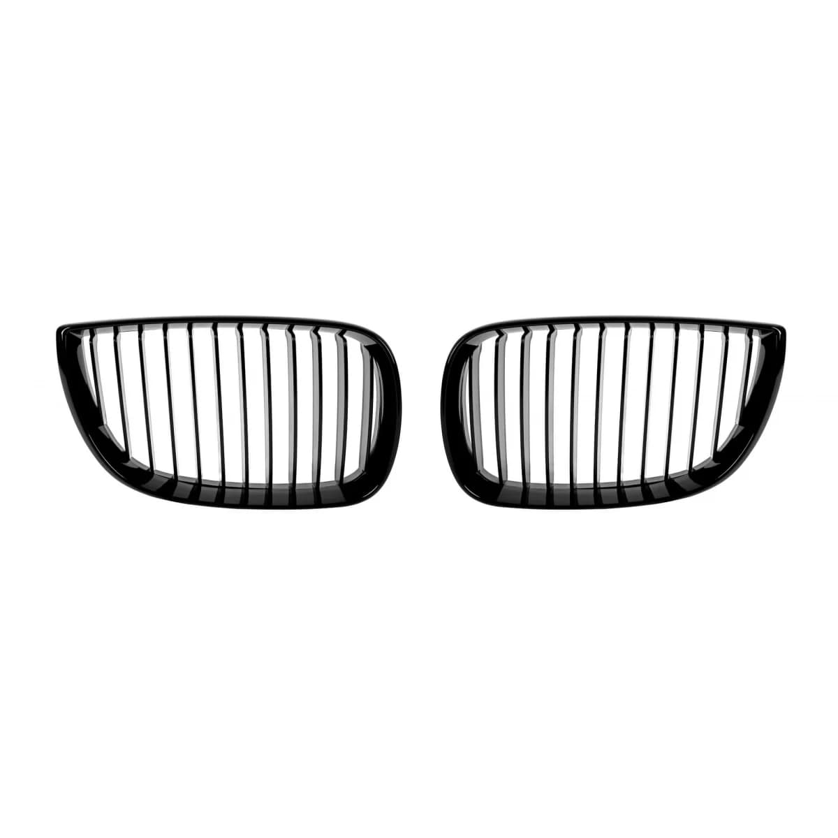 Single rib kidney grilles in black lacquer suitable for BMW 1 Series E81, E82, E87, E88 2003-2007