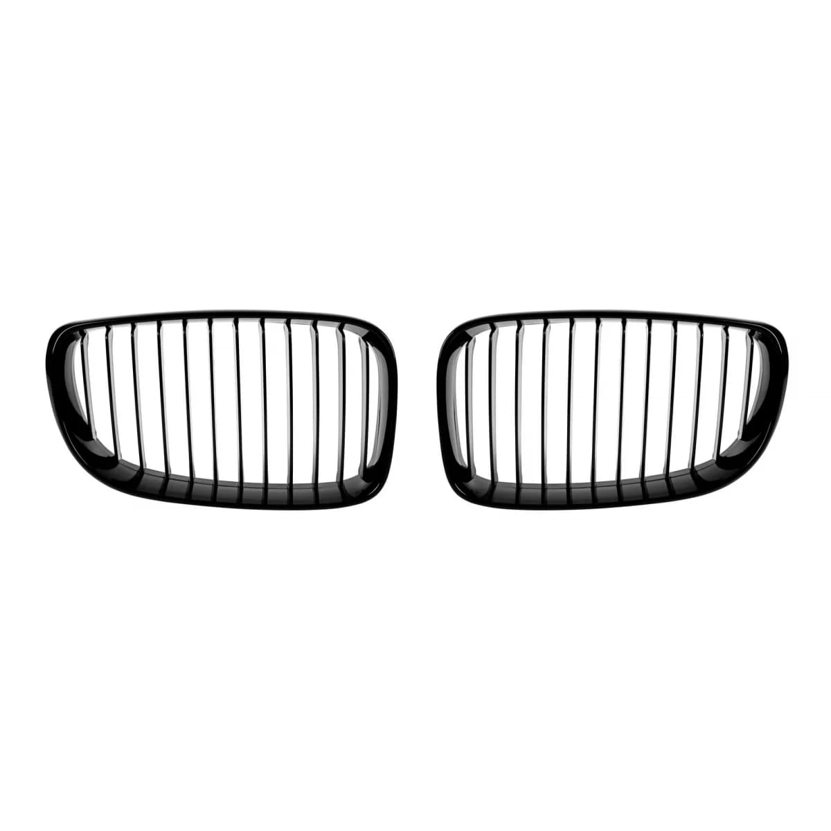 Single rib kidney grilles in black lacquer suitable for BMW 1 Series E81, E82, E87, E88 2007-2011