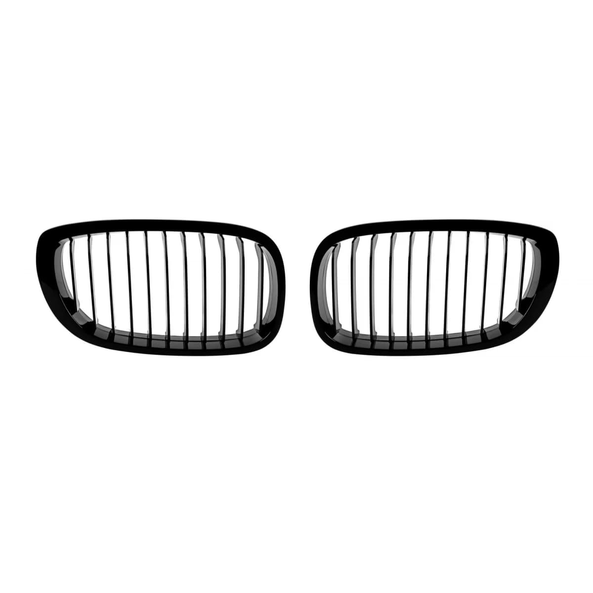 Single rib kidneys in black lacquer suitable for BMW 3 Series E46 sedan, touring 2001-2005