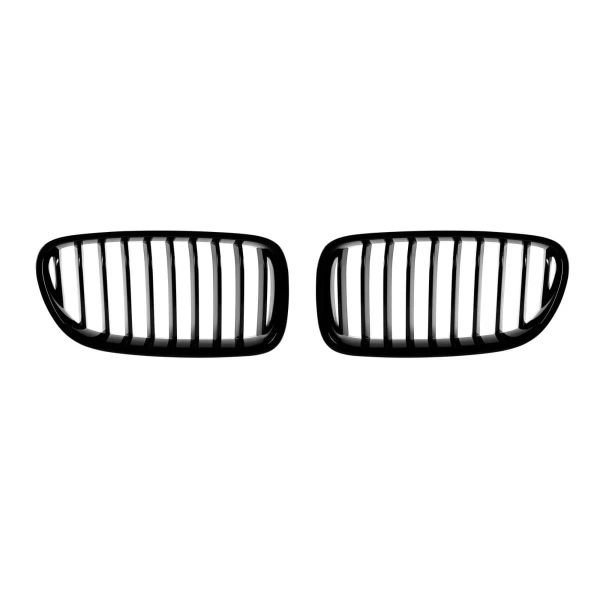 Single rib kidney grilles in black lacquer suitable for BMW 5 Series F10, F11 Touring 2010-2017