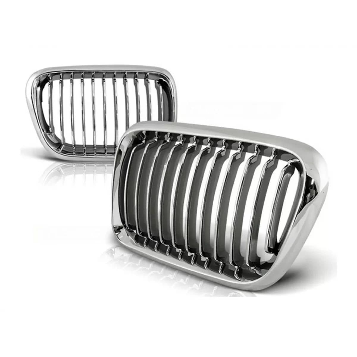 Double ribbed chrome kidneys suitable for BMW 3 Series E36 sedan, touring, coupe, convertible 10.1996-08.1999