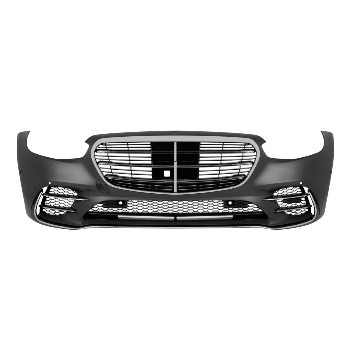 Front A Design Line bumper suitable for Mercedes S-class W223 after 2020 with chrome/black grille