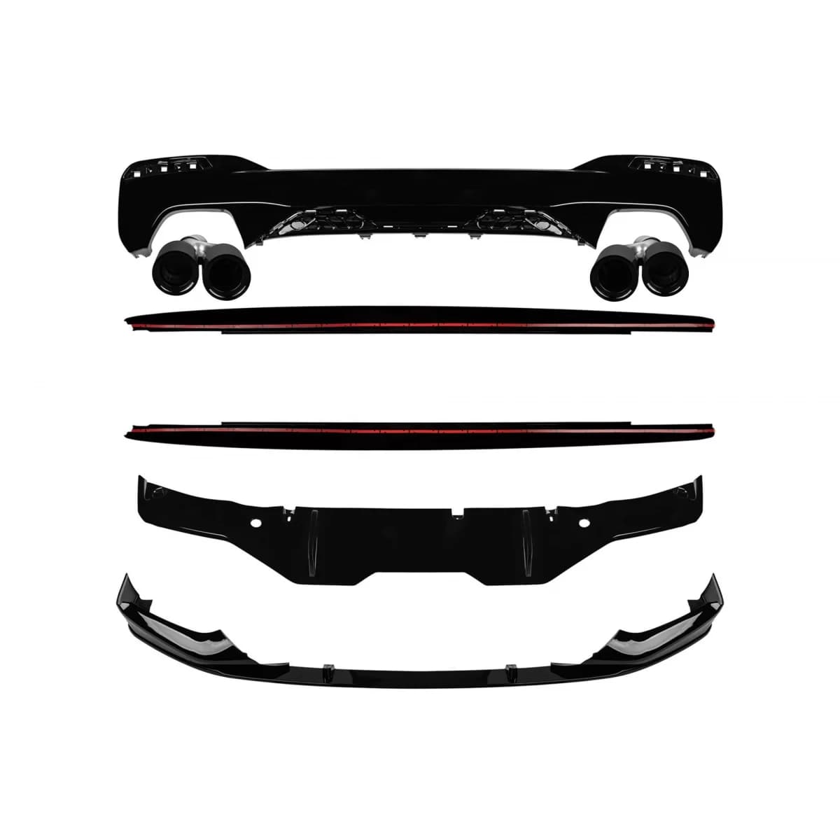 M Performance Design Design add-ons and diffuser with M5 black tailpipes suitable for BMW 5 Series G30 2017-2020