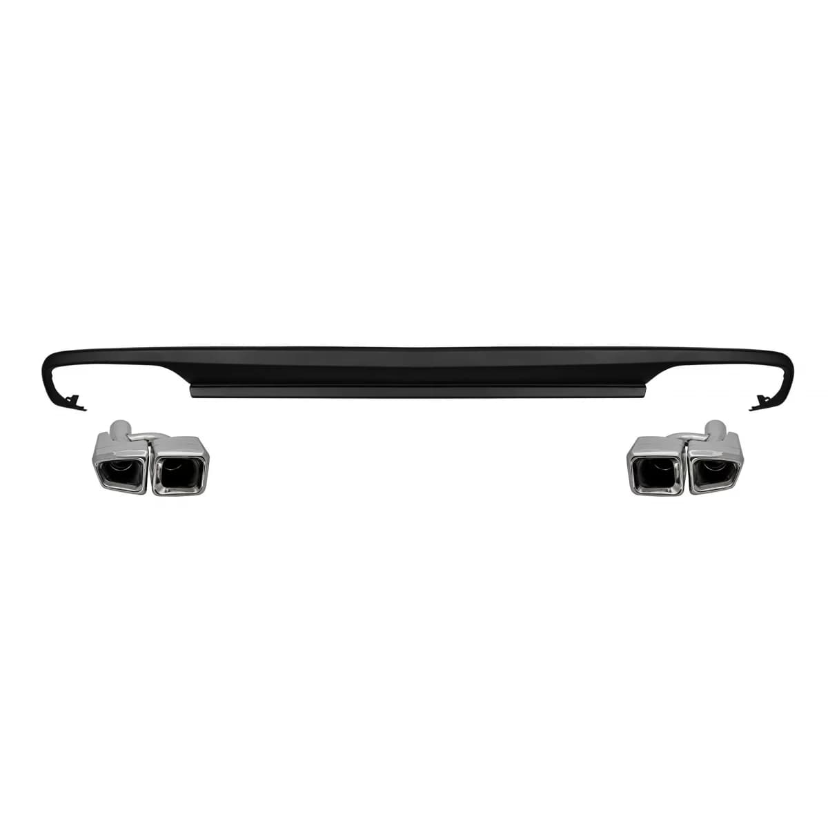 E63 type diffuser with chrome tips suitable for rear A Design bumper of Mercedes E-Class W212 2009-2014 -oo--oo-