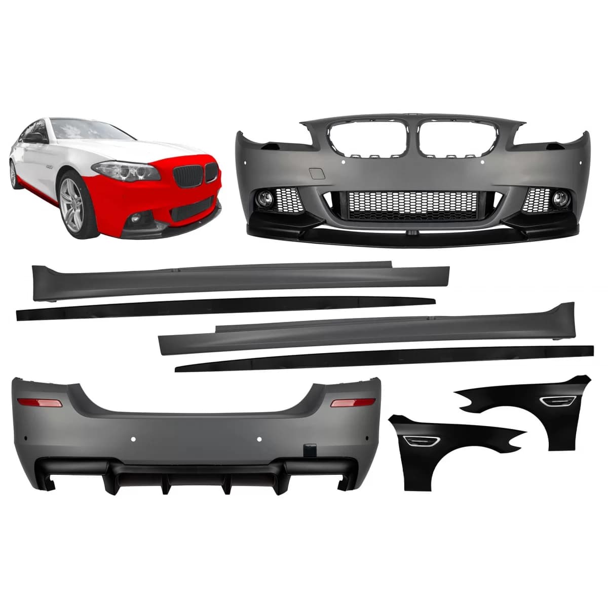 M Performance Design Design package with M5 type fenders with turn signals suitable for BMW 5 Series F10 2010-2013
