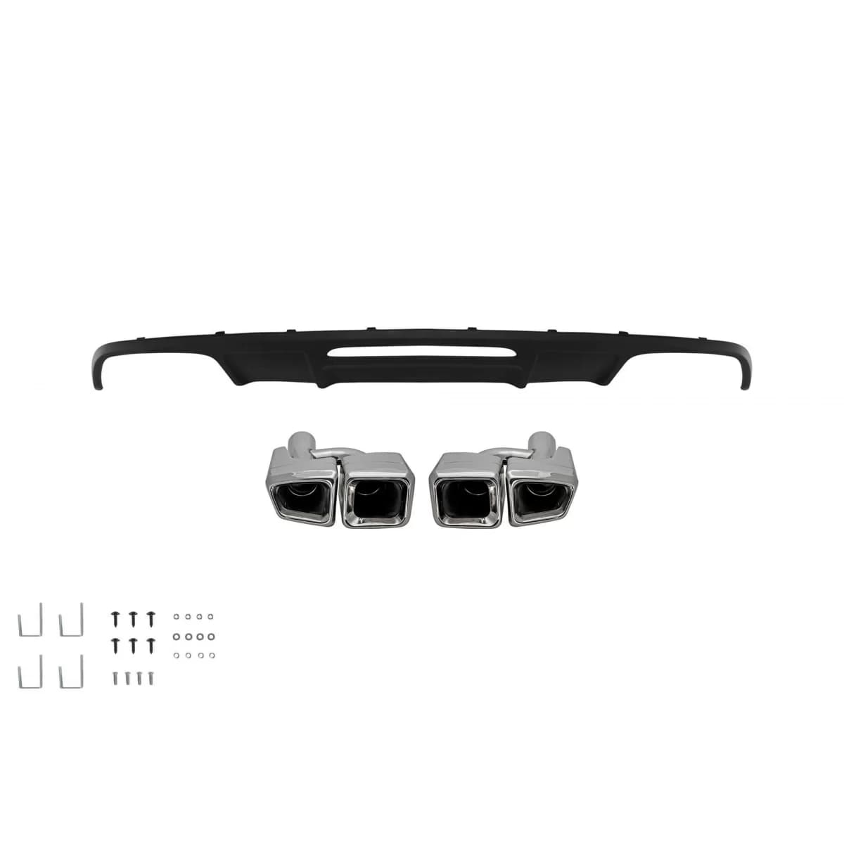 CLS63 A Design diffuser with chrome tips suitable for standard rear bumper of Mercedes CLS W218 2011-2018 -oo--oo-