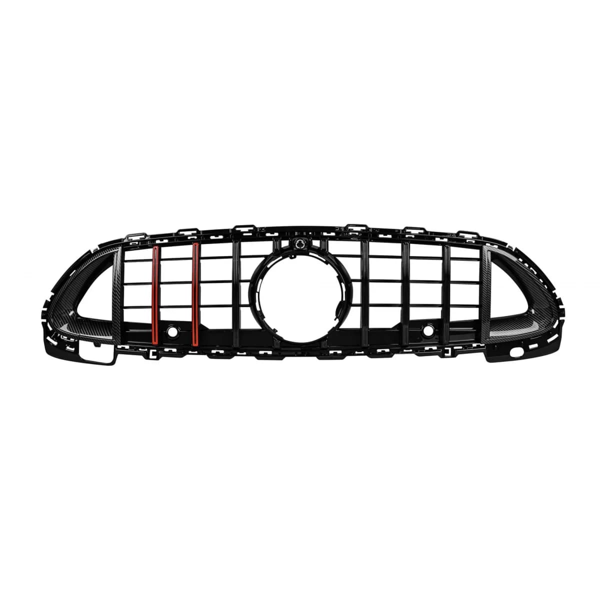 Black lacquer grille type Brabus with red lines suitable for Mercedes C-Class W206, S206 after 2022, suitable for A Design sport package bumper