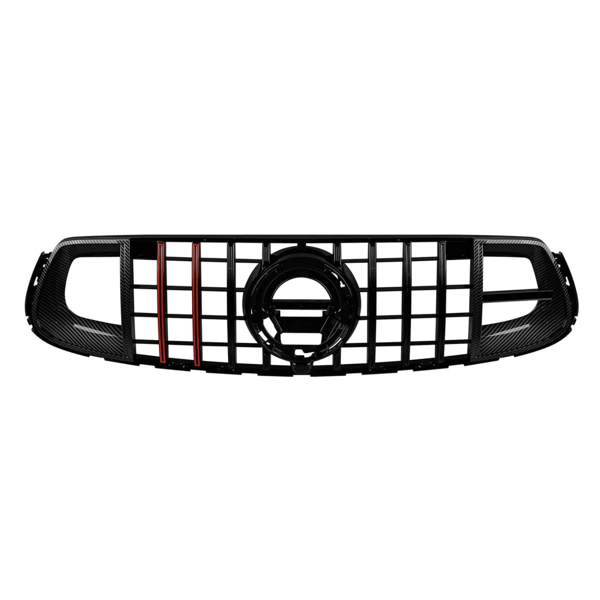 Black lacquer grille type Brabus with red lines suitable for Mercedes GLC X253, GLC Coupe C253 2020-2022