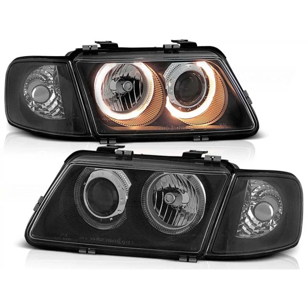 TUNING HEADLIGHT KIT WITH HALOGEN ANGEL EYES SUITABLE FOR AUDI A3 8L 08.1996-08.2000, LEFT AND RIGHT