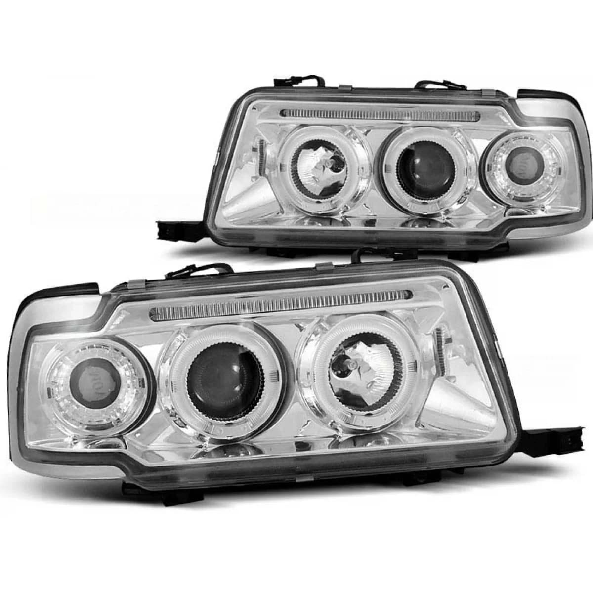 Tuning headlight set with halogen angel eyes suitable for Audi 80 B4 09.1991-04.1996, left and right