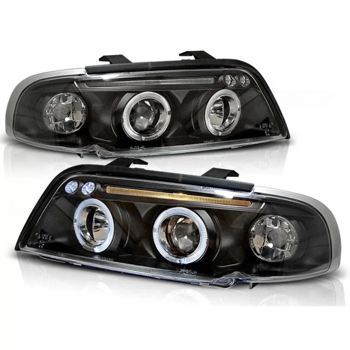 Tuning headlight set with halogen angel eyes suitable for Audi A4 B5 11.1994-12.1998 sedan/wagon, left and right