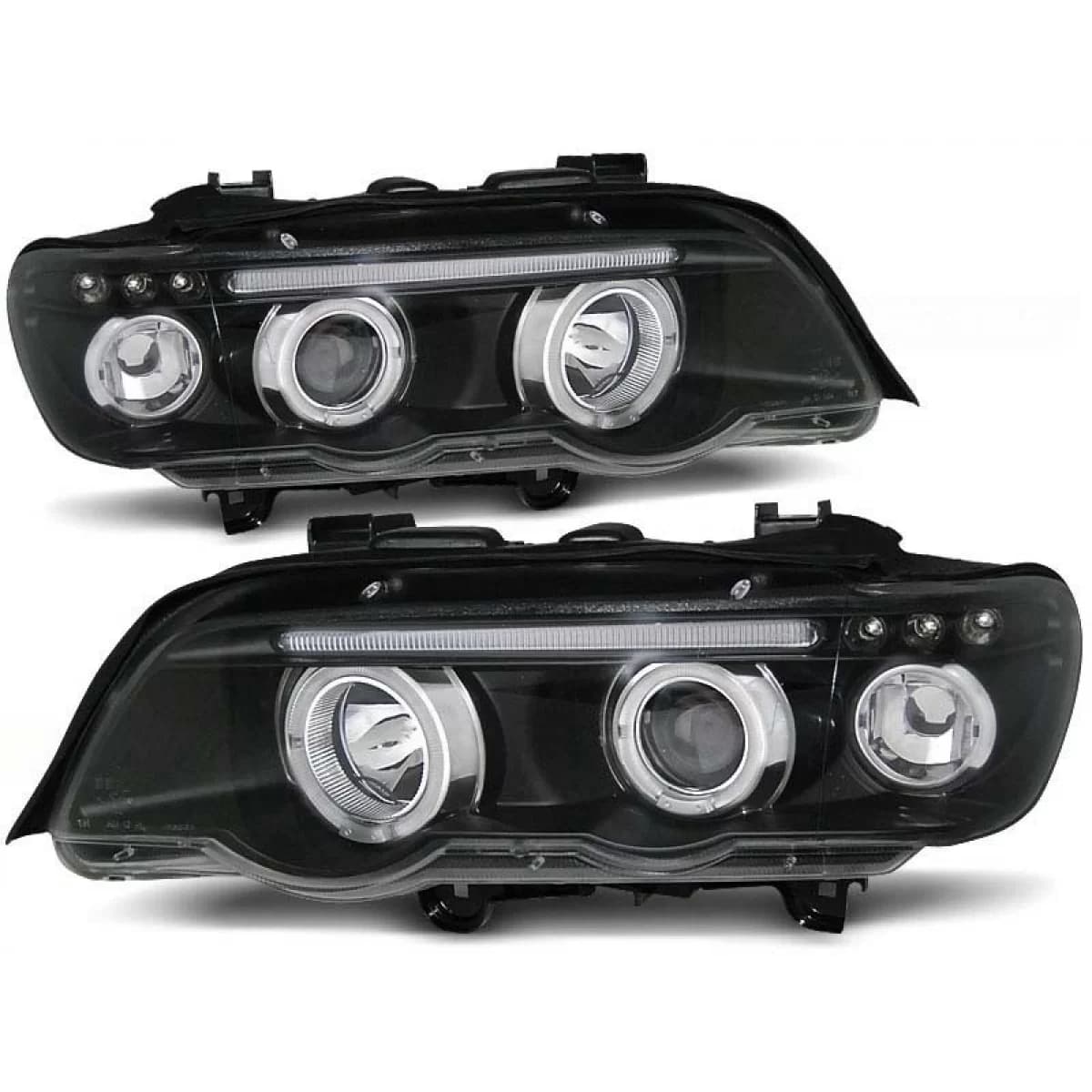 Tuning headlight kit with halogen angel eyes suitable for BMW X5 E53 09.1999-10.2003, left and right