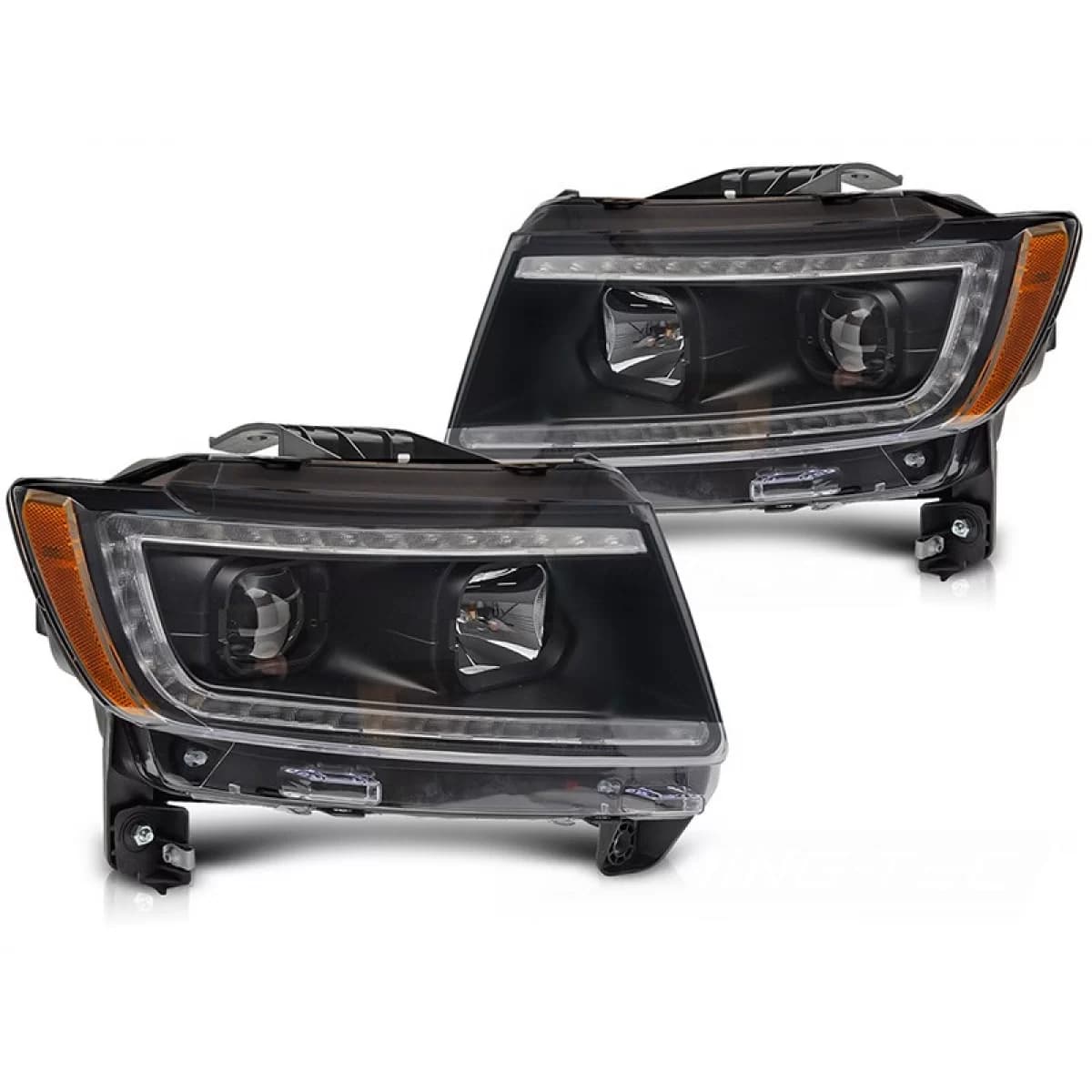 Tuning headlight set with LED lights suitable for Jeep Grand Cherokee 2011-2013, left and right